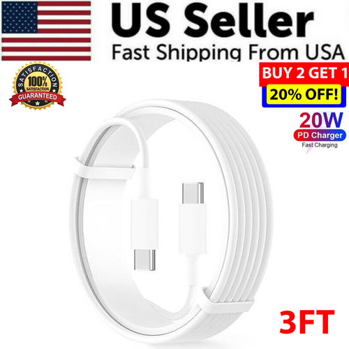 20W USB C Super Fast Charger PD To Type C Cable For iPhone 15 iPad