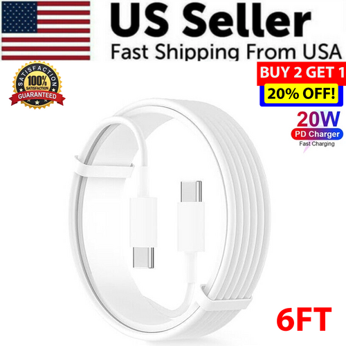 20W USB C Super Fast Charger PD To Type C Cable For iPhone 15 iPad