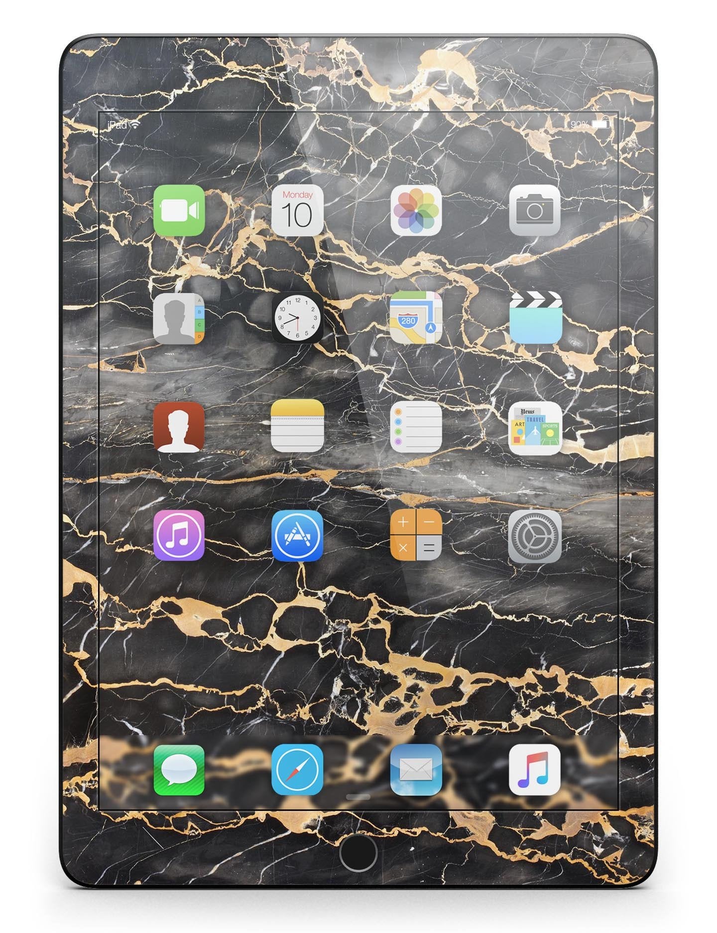 Black and Gold Marble Surface Full Body Skin for the iPad Pro (12.9"