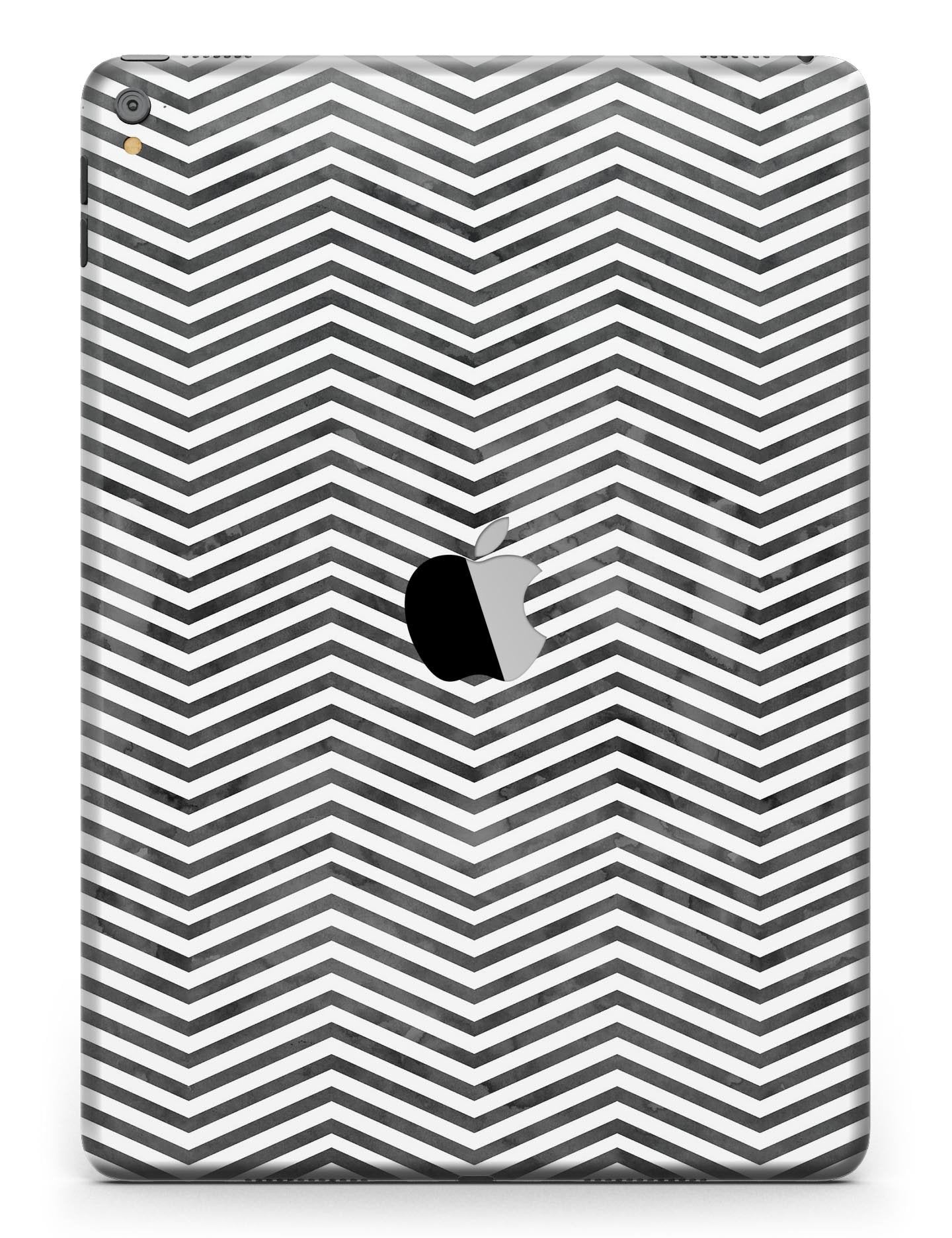 Black and Gray Watercolor Chevron Full Body Skin for the iPad Pro