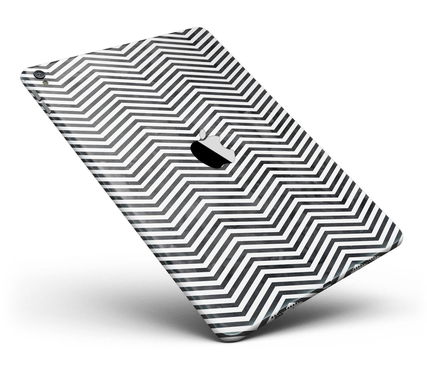 Black and Gray Watercolor Chevron Full Body Skin for the iPad Pro