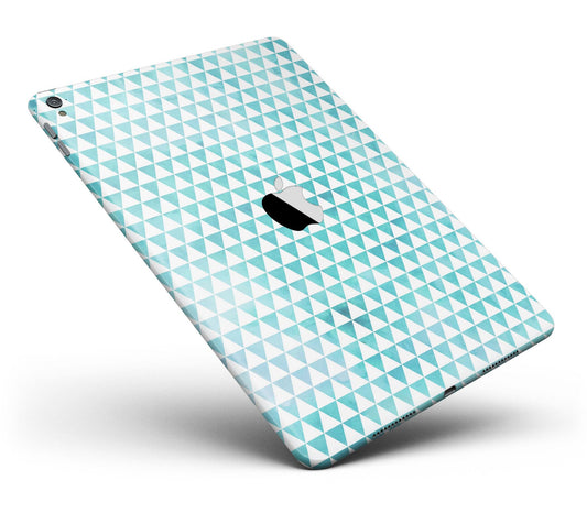 Blue-Green Watercolor Triangle Pattern Full Body Skin for the iPad Pro