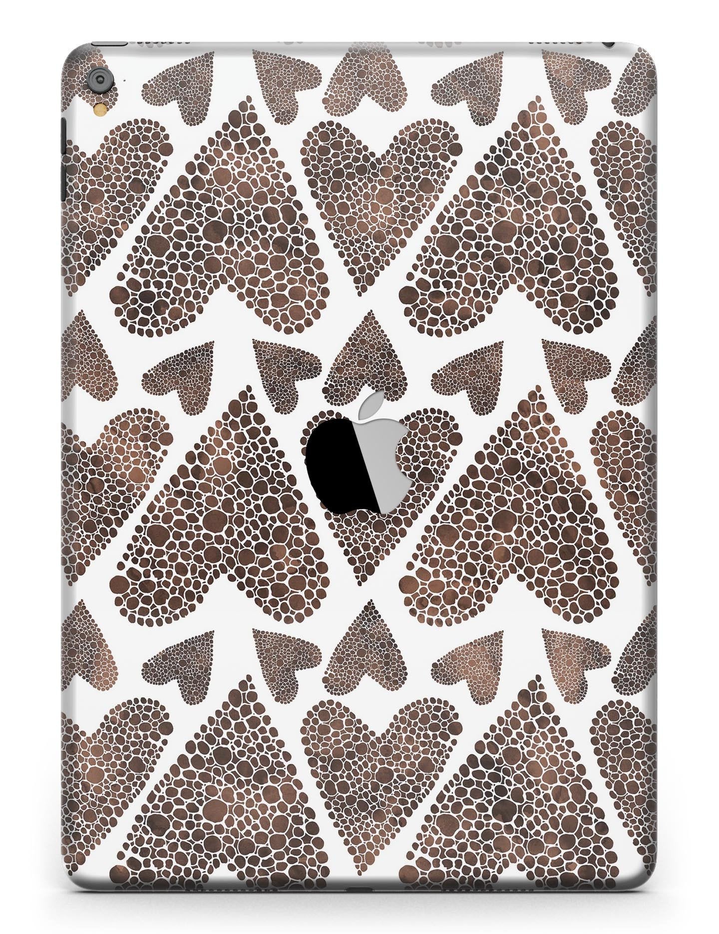 Brown Pebble Hearts Full Body Skin for the iPad Pro (12.9" or 9.7"