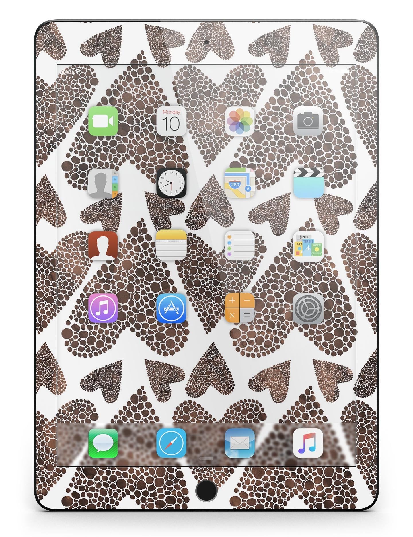 Brown Pebble Hearts Full Body Skin for the iPad Pro (12.9" or 9.7"