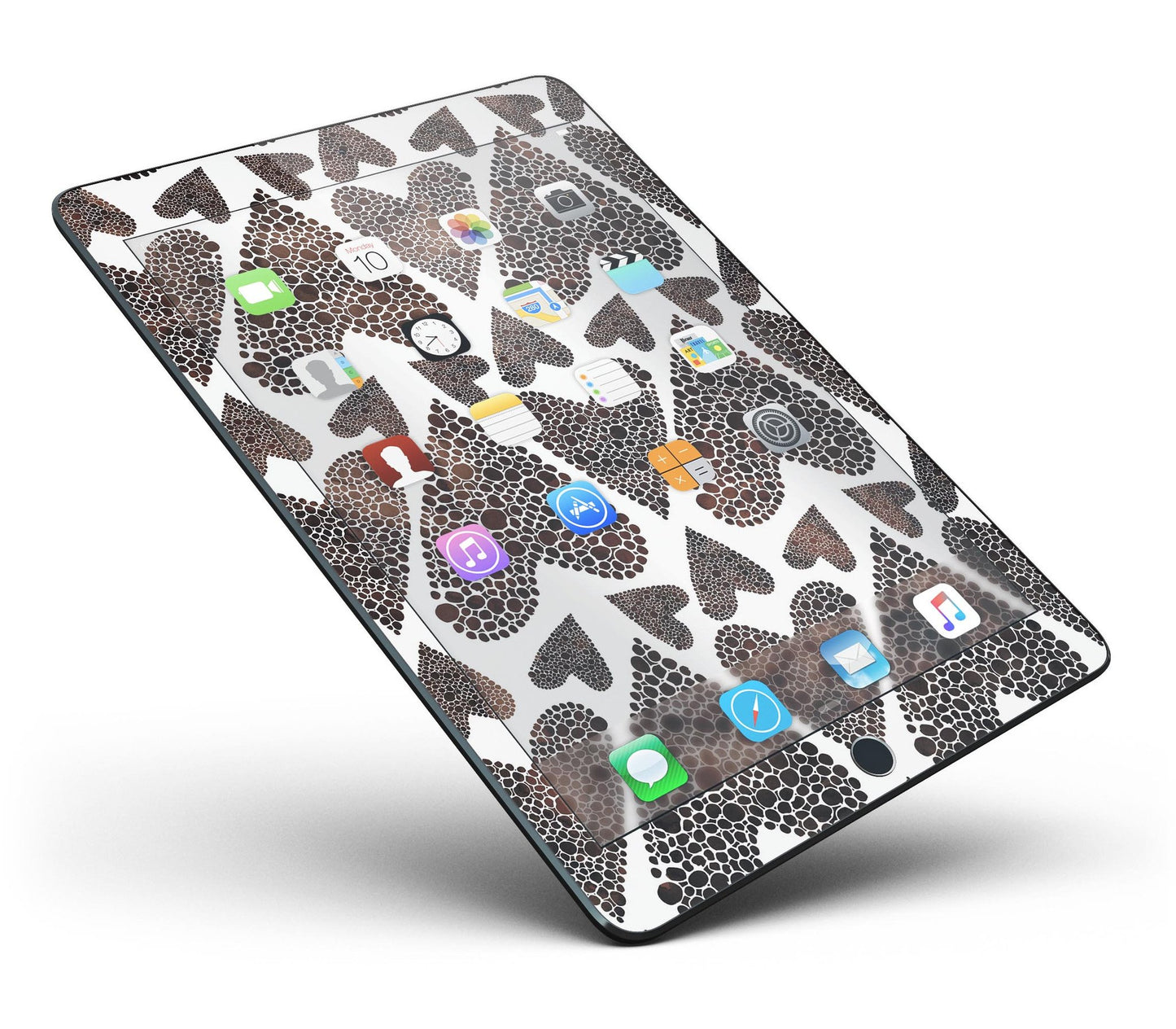 Brown Pebble Hearts Full Body Skin for the iPad Pro (12.9" or 9.7"