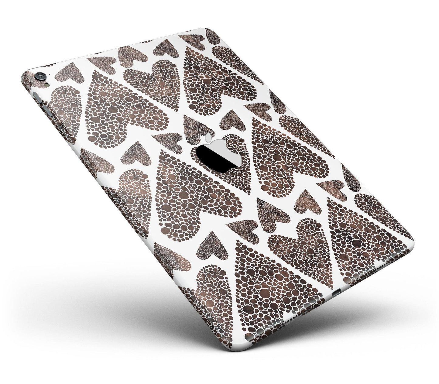 Brown Pebble Hearts Full Body Skin for the iPad Pro (12.9" or 9.7"