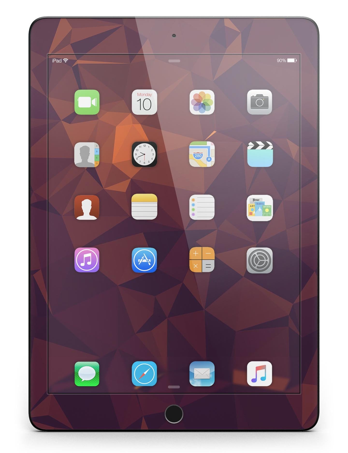 Dark Red Geometric V15 Full Body Skin for the iPad Pro (12.9" or 9.7"