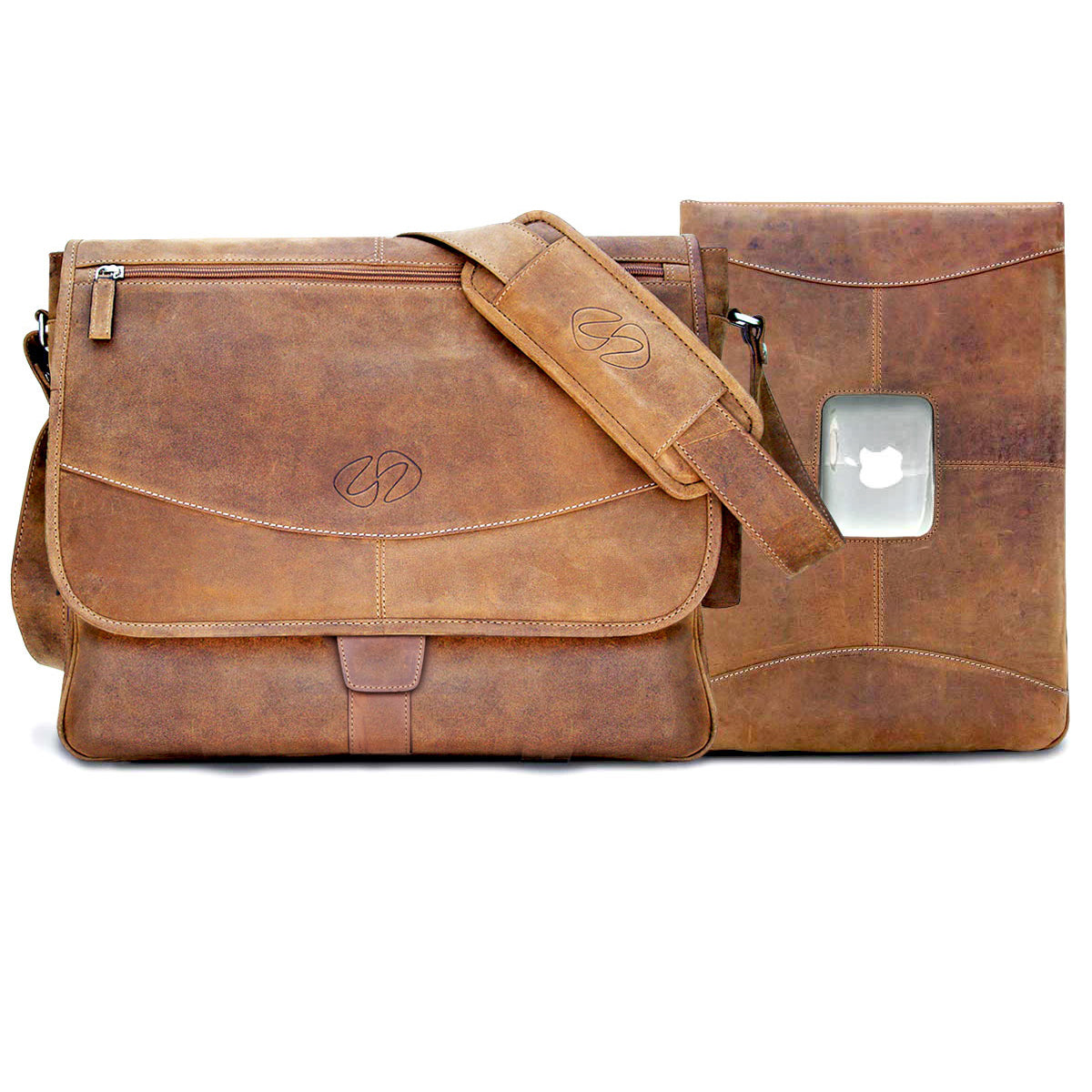 MacCase Premium Leather 15" MacBook Air Messenger Bag