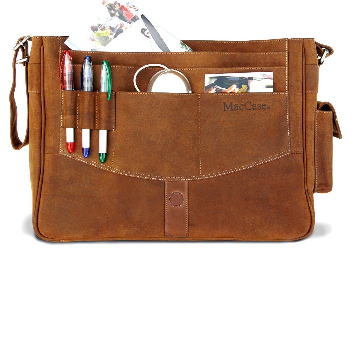 MacCase Premium Leather 15" MacBook Air Messenger Bag