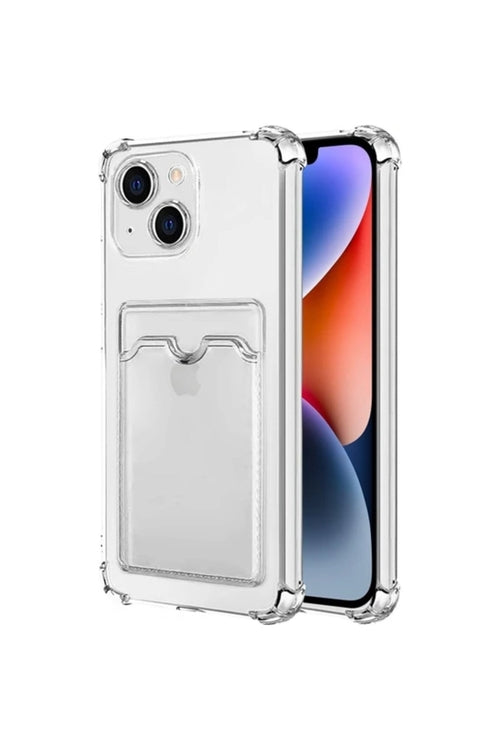 iPhone 14 Plus Case SFY Transparent Cover with Card Holder