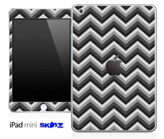 Black and Gray Chevron Pattern Skin for the iPad Mini or Other iPad