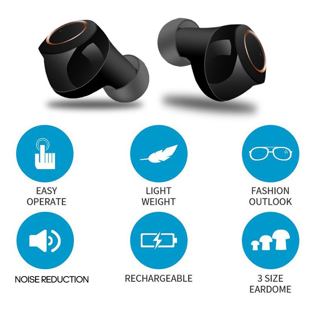 Invisible Rechargeable In-Ear Hearing With Charging Case