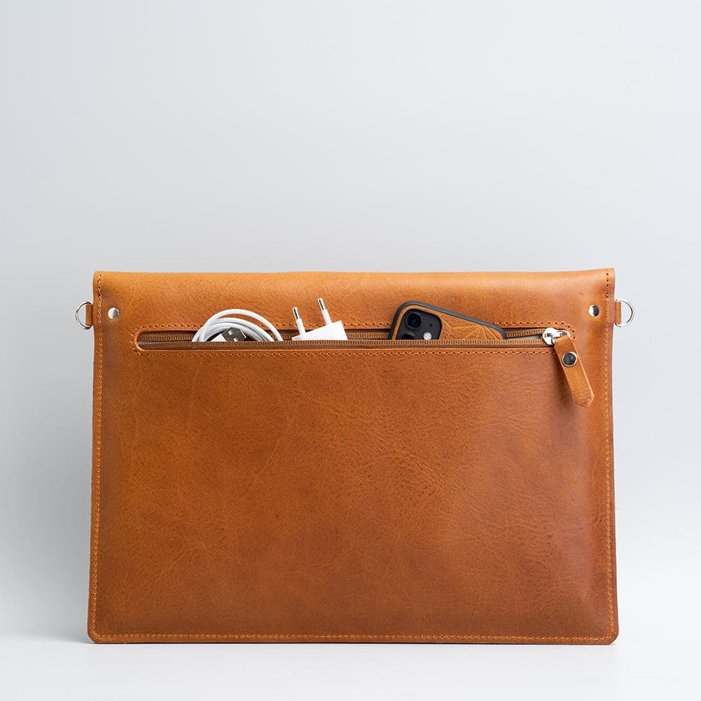 Leather Bag for MacBook with Adjustable Strap